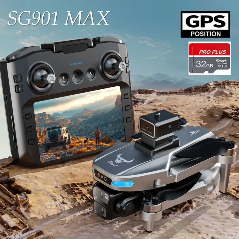 Mini Drone Professional GPS HD Camera Drones 5G WIFI FPV Video 4k UAV 4.5 inch large screen remote control RC Dron SG109 PRO MAX
