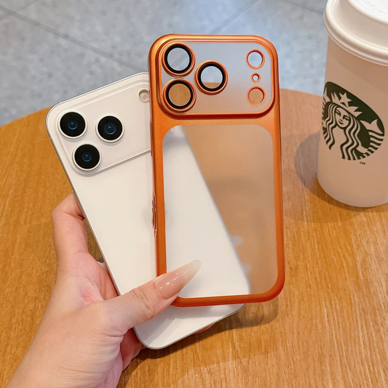Frosted Shockproof Matte Case For iPhone 17 17Pro 17 Pro Max  Translucent Ultrathin Electroplating All Inclusive Lens PC Cover