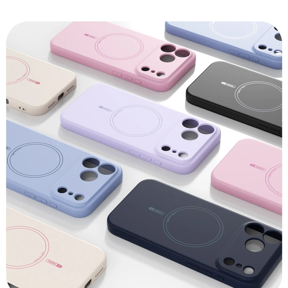 Magnetic for Magsafe Wireless Charge Liquid Silicon Case for iPhone 17 Pro Max 17Air 17Pro 17Pro Max Protective Shell Soft Cover