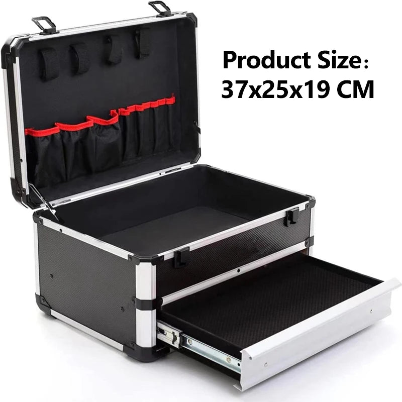 Aluminum Carrying Case Tool box Drawer Type Tool Box Organizer Multifunctional Metal Tool Box Suitcase Electrician Suitcase