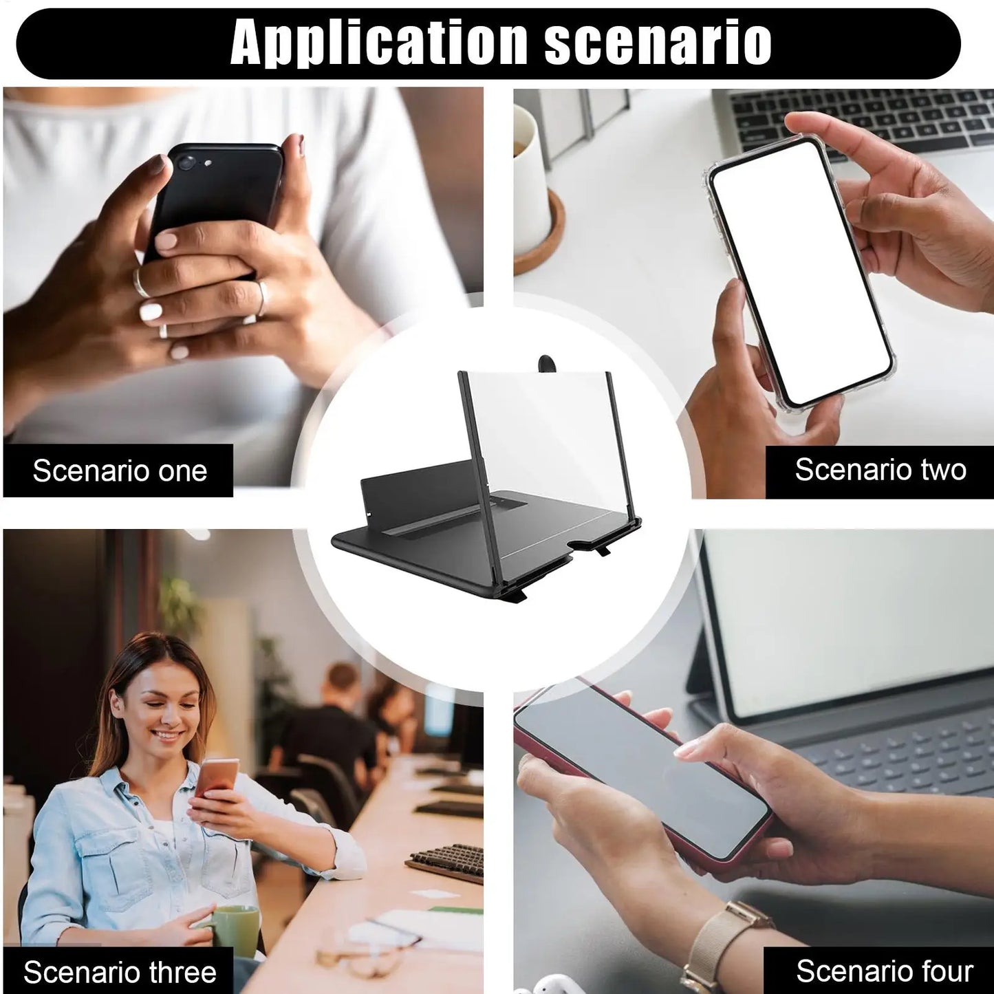 Screen Magnifier Desktop Amplifier 3D HD Cell Phone Magnifier for Seniors Video Watching Movie Night Home Travel Break Party