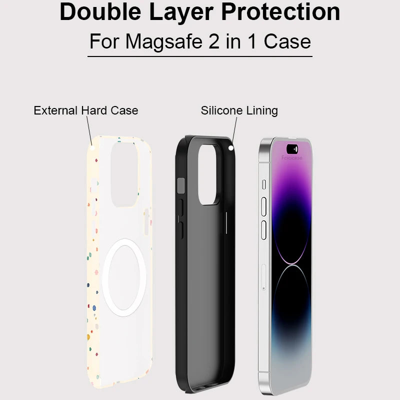 Fcicicase Phone Case For iPhone 17 Air 17 Pro Max Colorful Matte For Magsafe Double-layer Cover For iPhone 17 Pro Magnetic Capa