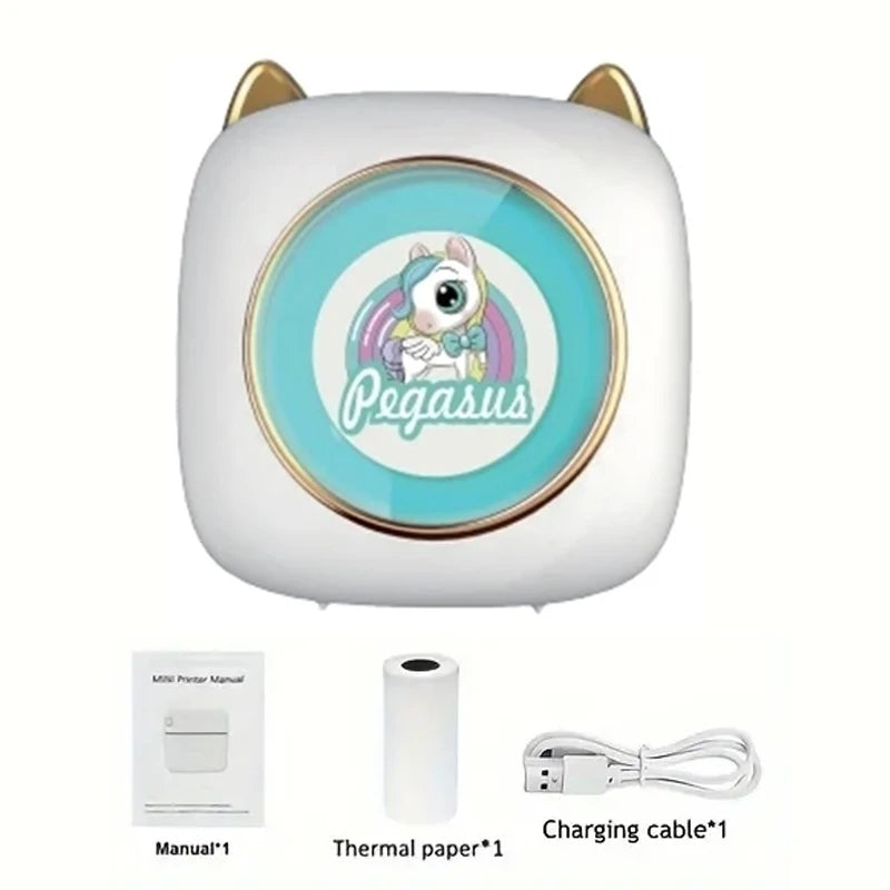 Thermal Mini Printer, Portable Inkless Sticker Maker, Free Cut Pocket Printer, Photo Label Memo Printing Tag Bluetooth Printer