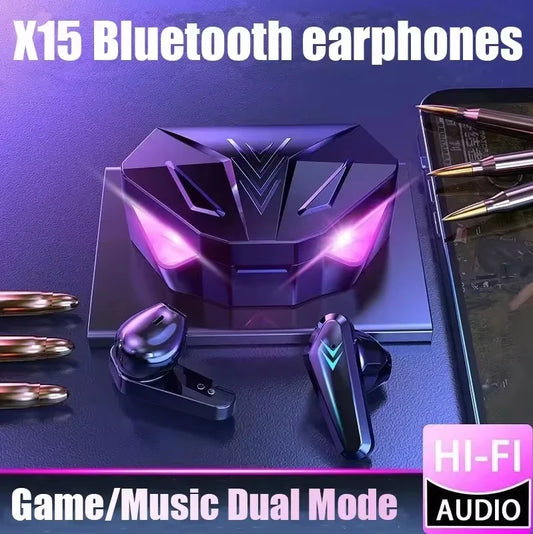 NEW X15 TWS Earphones Bluetooth Wireless Gamer Headphones 65ms Low Latency Earbuds fone Gamer Headset Gamer With Mic Handfree