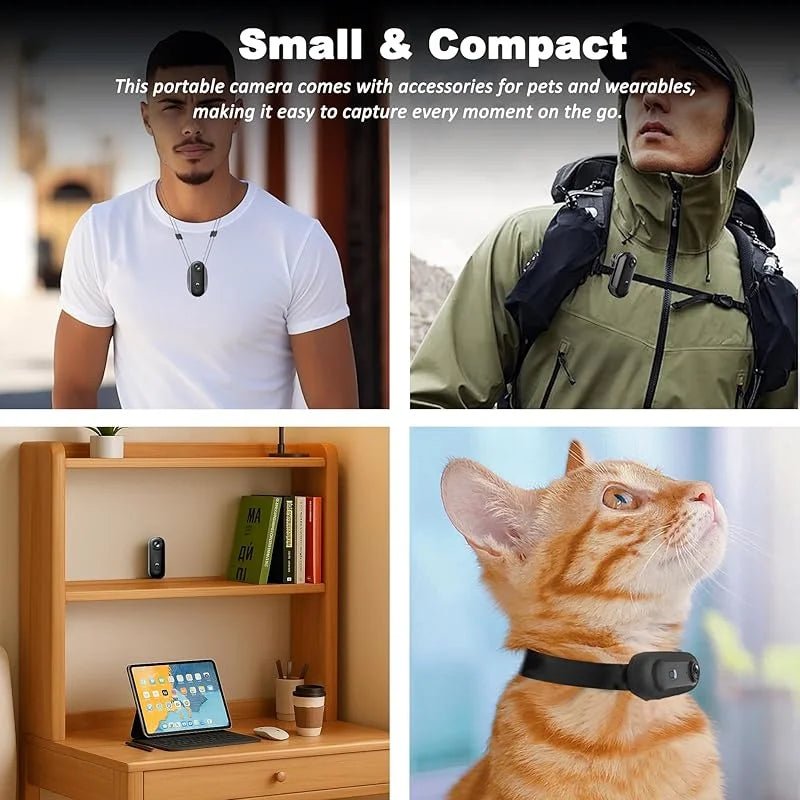 4K Thumb Action Camera Pocket POV Cam Portable Body Recording Wearable Camera WiFi Waterproof Mini Camera Helmet Bicycle Sports