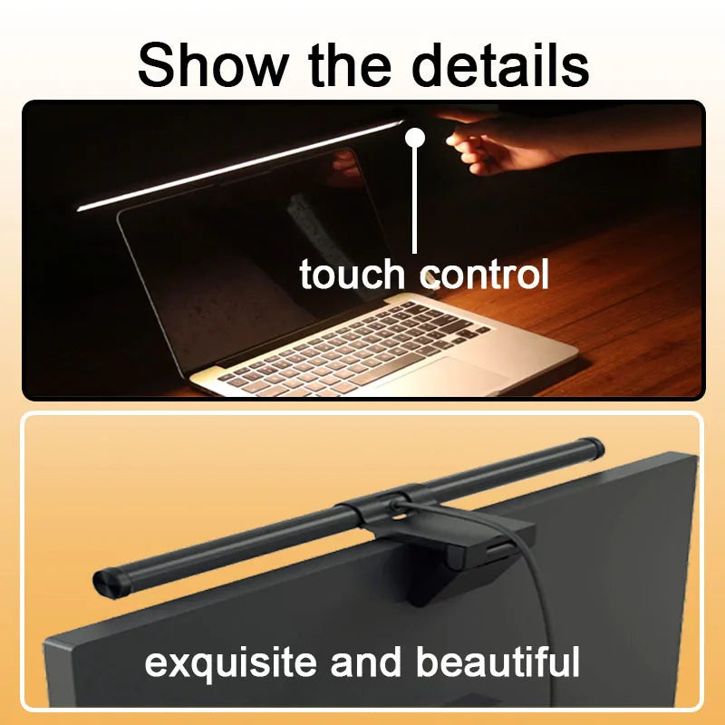 RGB 40CM Stepless Dimming Light Bar – Eye-Caring Hanging Screen Strip for Laptop Gaming Work