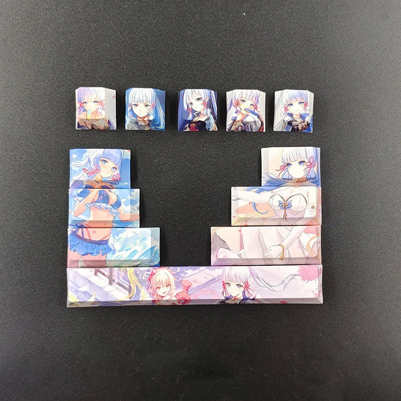 12Keys/Set Anime Character Design Custom Thermal Sublimation Cherry Profile Mechanical Keyboard Supplement Key Custom Keycap