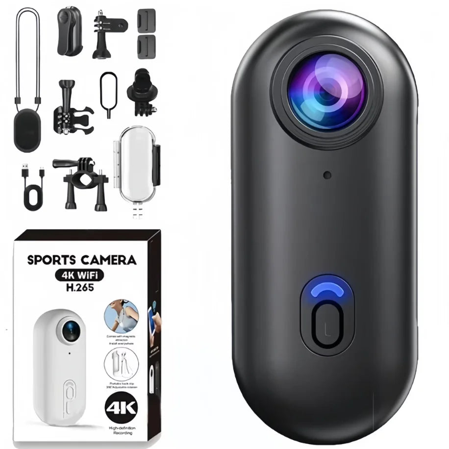 4K Thumb Action Camera Pocket POV Cam Portable Body Recording Wearable Camera WiFi Waterproof Mini Camera Helmet Bicycle Sports