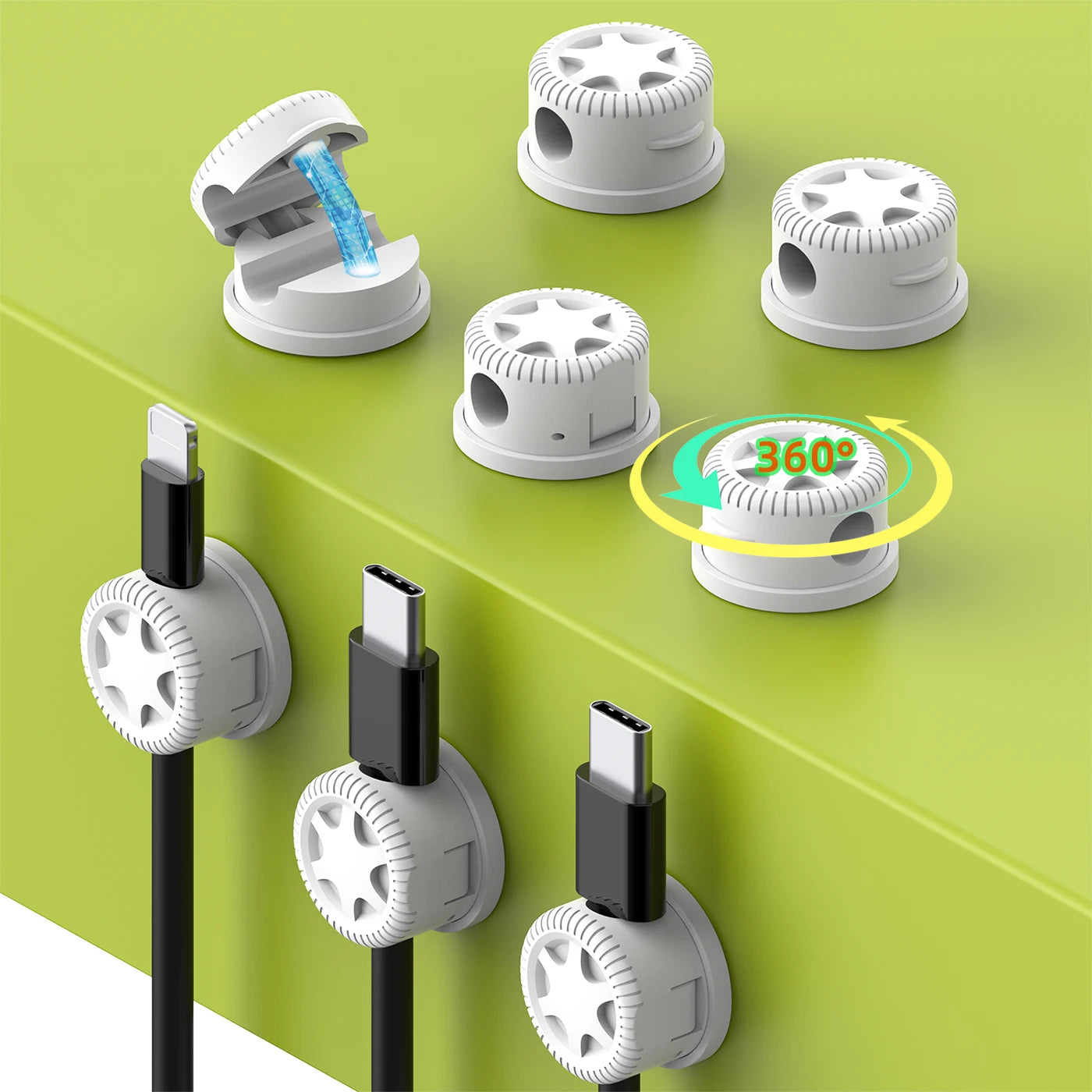 Magnetic Cable Organizer Adjustable Cable Clips Holder Adhesive Wire Keeper Cord Management for Car Home Office Under Desk