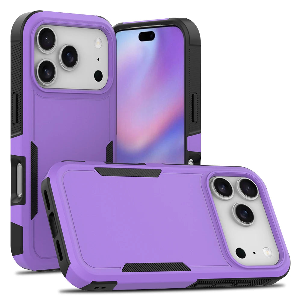 Hybrid Rugged Armor Shockproof Case For iPhone 17 Air 16E 16 15 14 Plus 13 12 11 Pro Max Dual Layer Hard Strong Protection Cover
