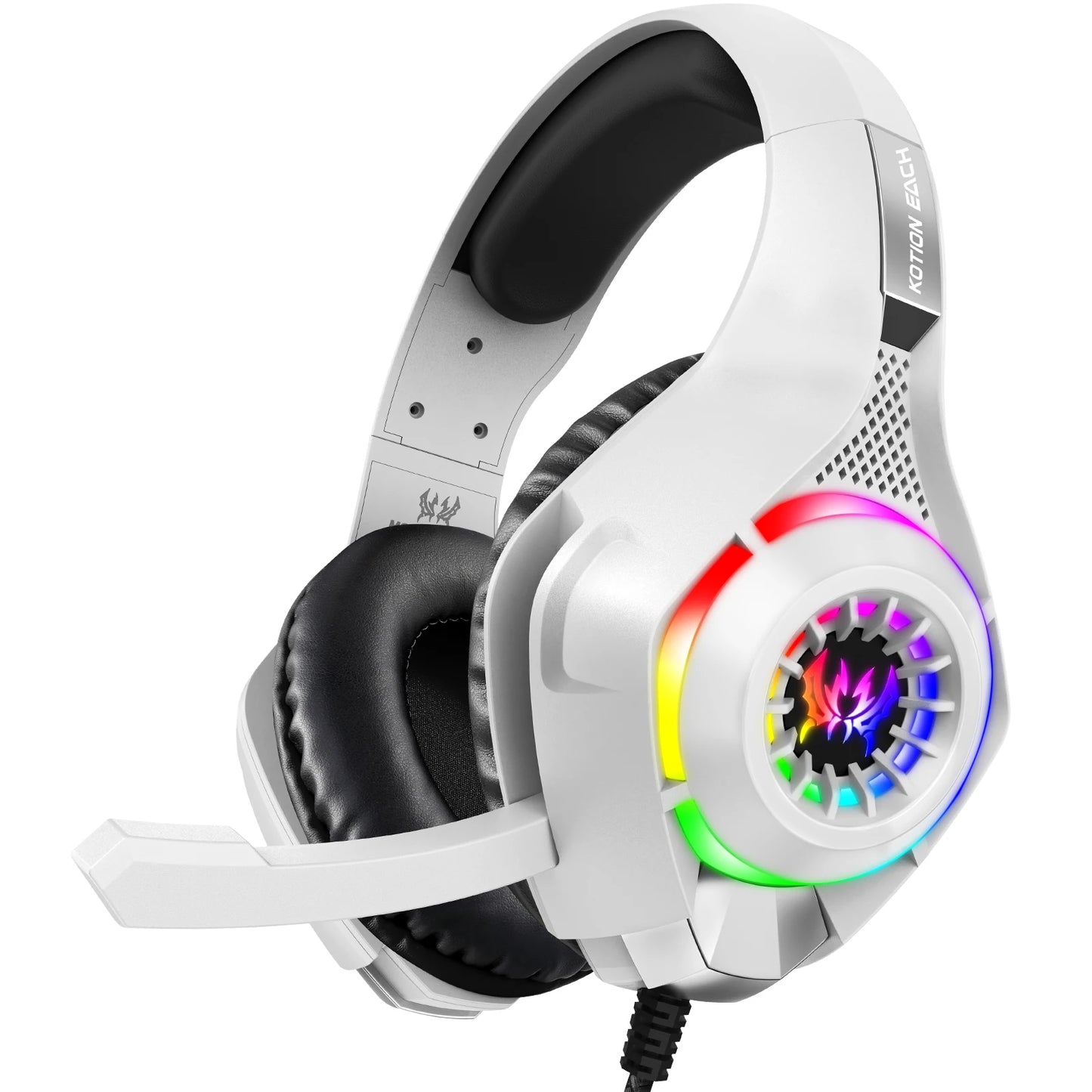 Gaming Headset with Mic Dynamic RGB/In-line control For PC PS4 PS5 Gaming Headphones 3.5mm USB Headphones for Laptop Computer