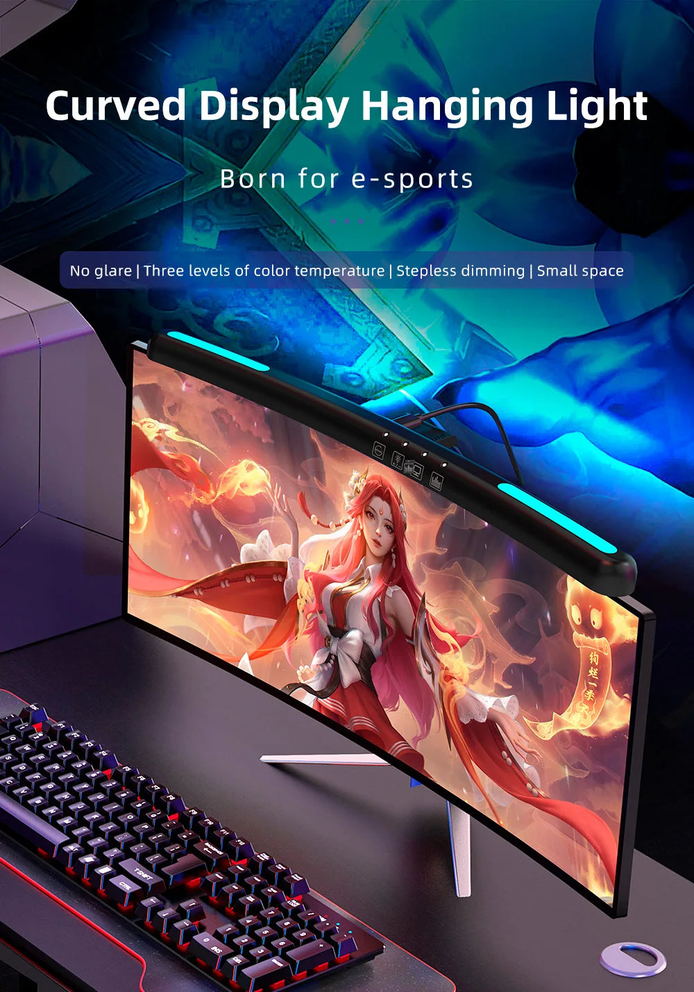 RGB Backlight LED Lightbar Computer Laptop Esport Level Lighting Room Decoration Desk Screen Light Bar Monitor Led Light Fixture