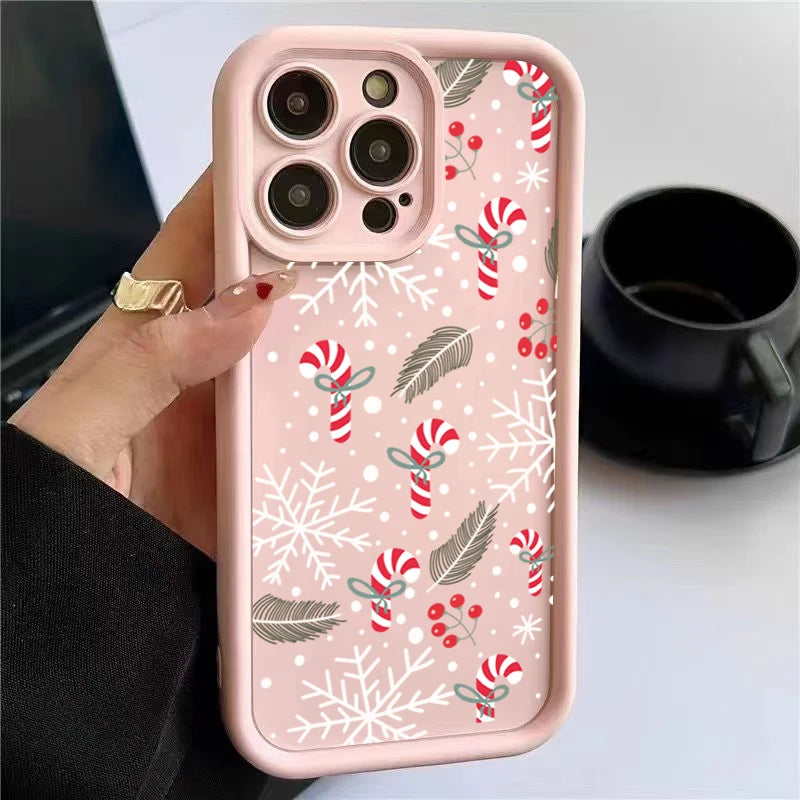 Phone Case For iPhone 17 16 15 14 Pro Max 11 12 13 Pro Max 7 8 Plus XR X XS Max Merry Christmas New Year Gifts Shockproof Cover