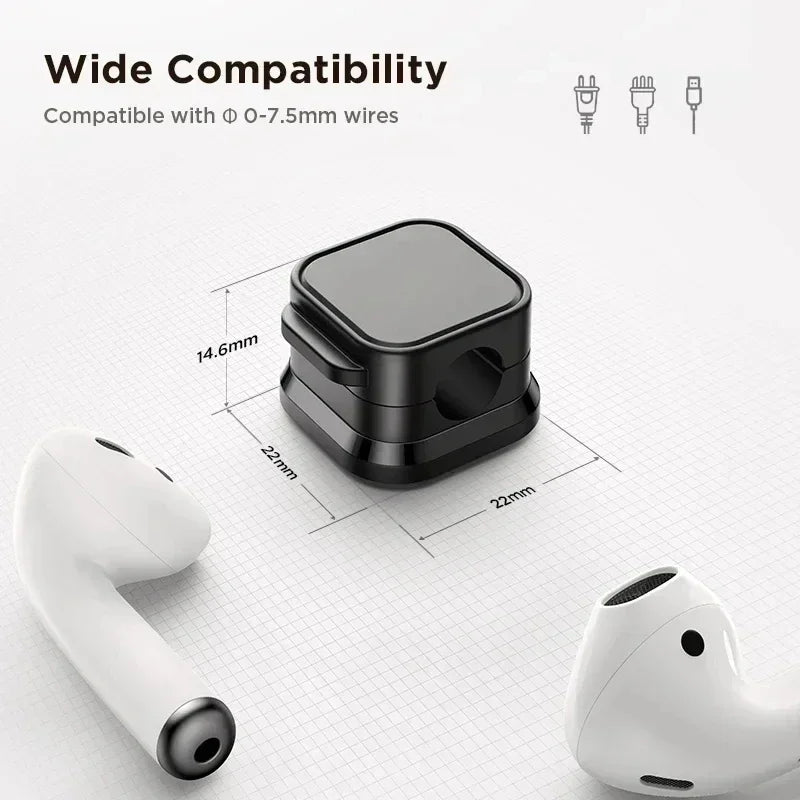Magnetic Cable Clip Winder Holder Adhesive Wire Keeper Cord Cable Organizer Usb Charging Line Winder For Office Desktop Home