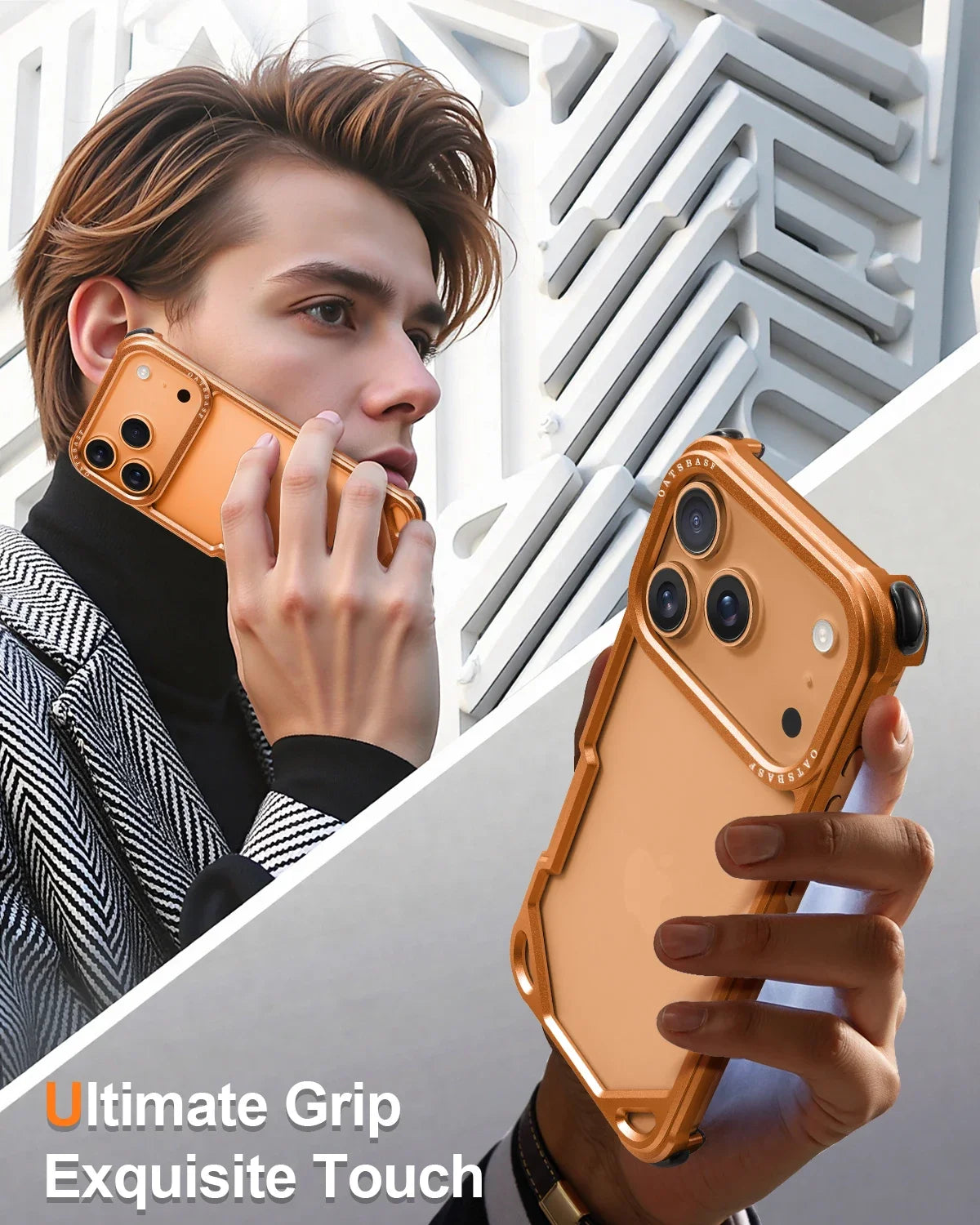 Oatsbasf Metal Slim Phone Case for iPhone 17 Air/17 Pro/17 Pro Max Case Frameless Minimalist Wireless Charging Protecitve Cover