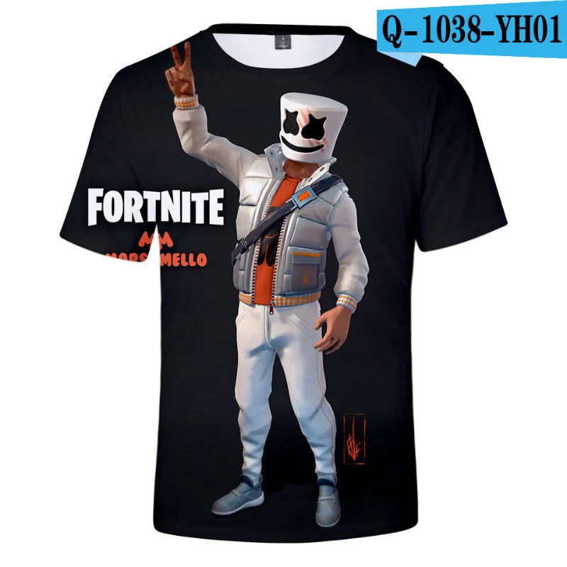 New Game Fortnite T-Shirts Anime Beach 3D Printed Streetwear Cute Cartoon O-Neck Oversized T Shirt Harajuku Kids Tees Tops Gift
