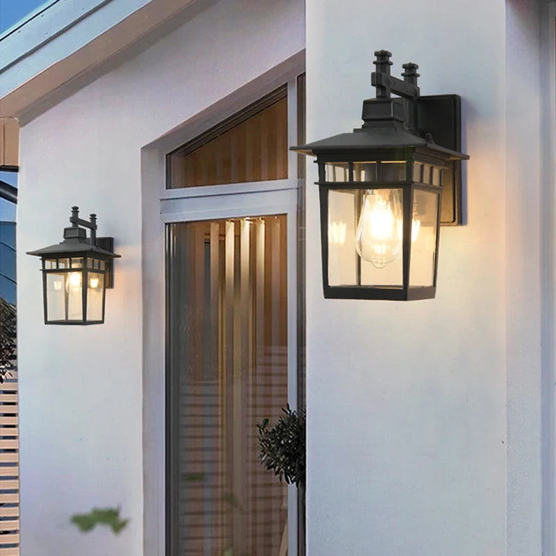 LED outdoor waterproof wall lamp iron painted garden balcony corridor wall lamp minimalist decorative wall lamp AC110-220V