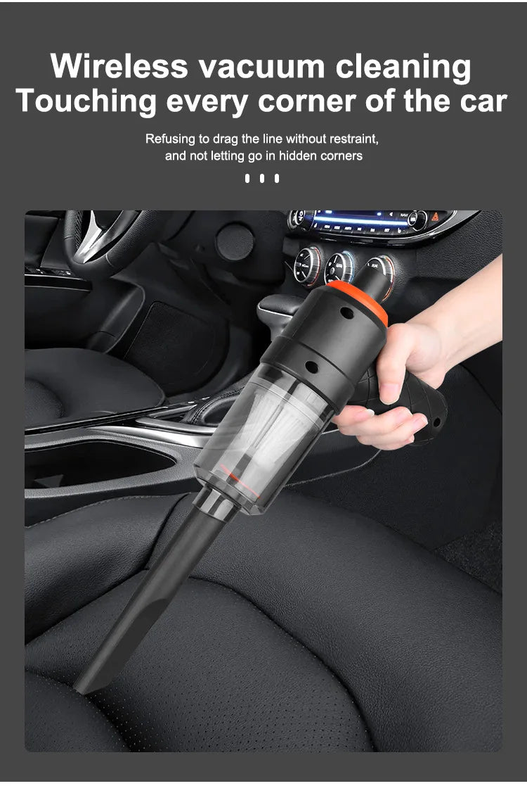 Wireless Car Vacuum Cleaner USB Charging 1200mAh Portable Cleaning Appliance Mini Wet and Dry Blow Vacuum Cleaner Household