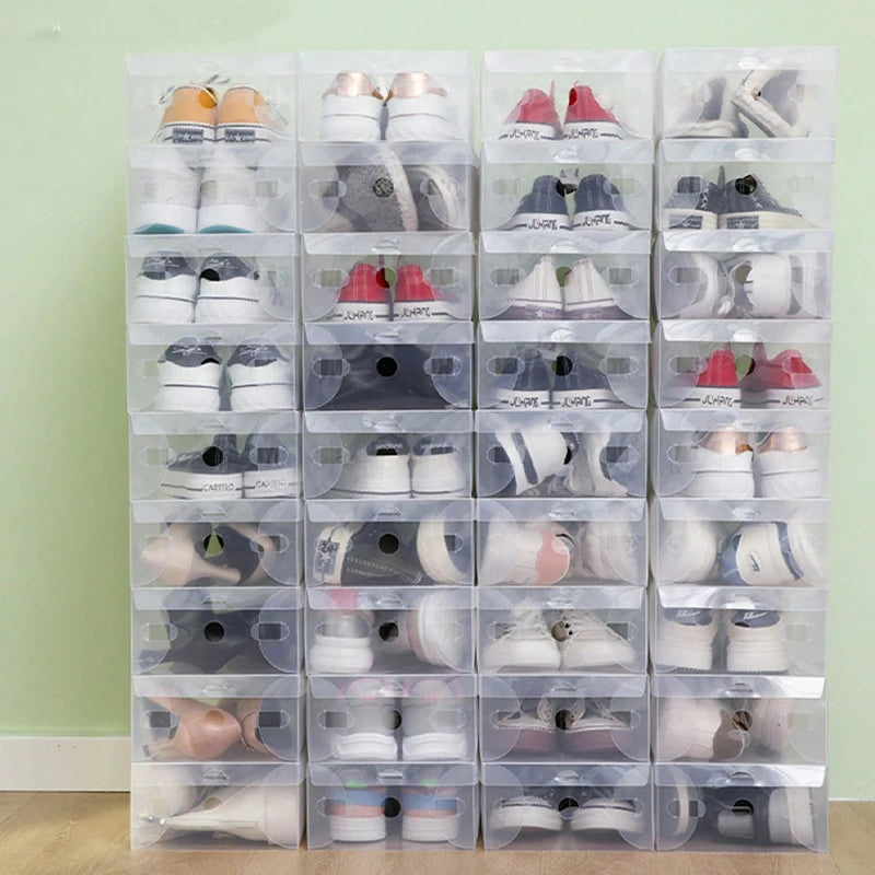 12 Piece Shoe Box, Foldable Flip Shoe Box, Stacked, Dustproof And Moisture-Proof, Suitable For Living Rooms, Bed Bottoms, Etc
