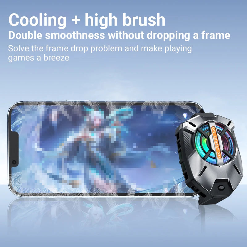 Mobile Phone Cooler - Smartphone Cooling Fan with Fast Temperature Drop & Secure Attachment For Gaming Live Streaming