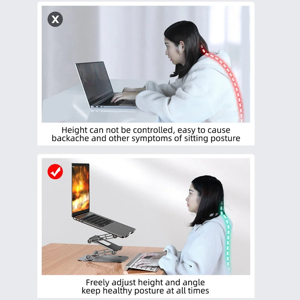 New Foldable Laptop Stand 3 Layer Adjustable Height Metal Notebook Stand Tablet Stand for Laptops/tablets/mobile Phones