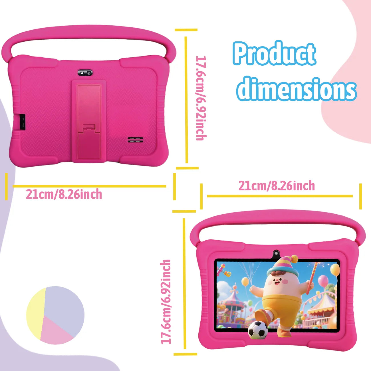 Kids Tablet 7 inch, Children Tablet with Parent Control,dual cameras, children's gifts for Christmas and birthday.Pink/Blue