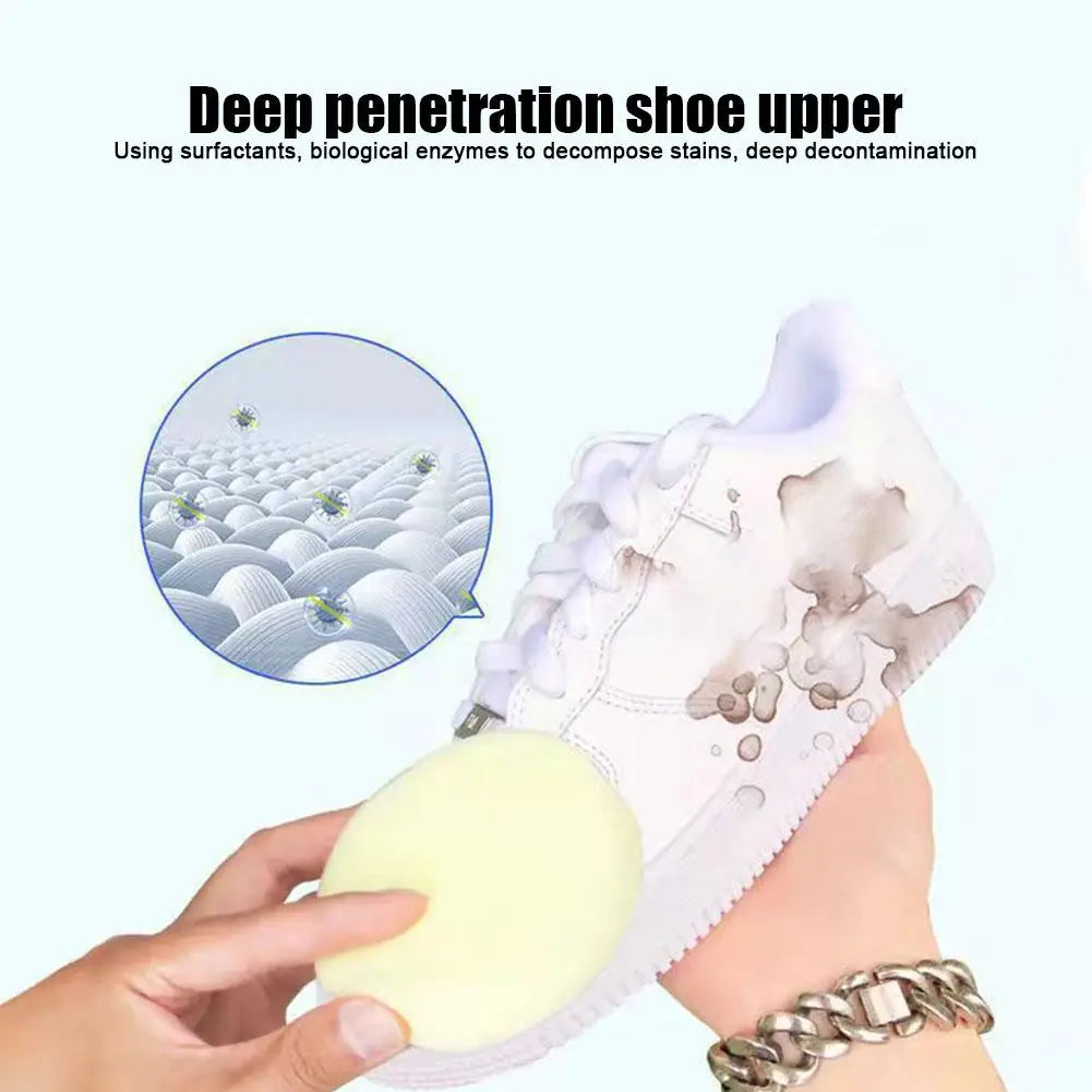 White Shoes Cleaning Cream Stains Remover Shoes Whitening All-Purpose Cleansing Cream With Wipe Sponge For Shoes Sneakers