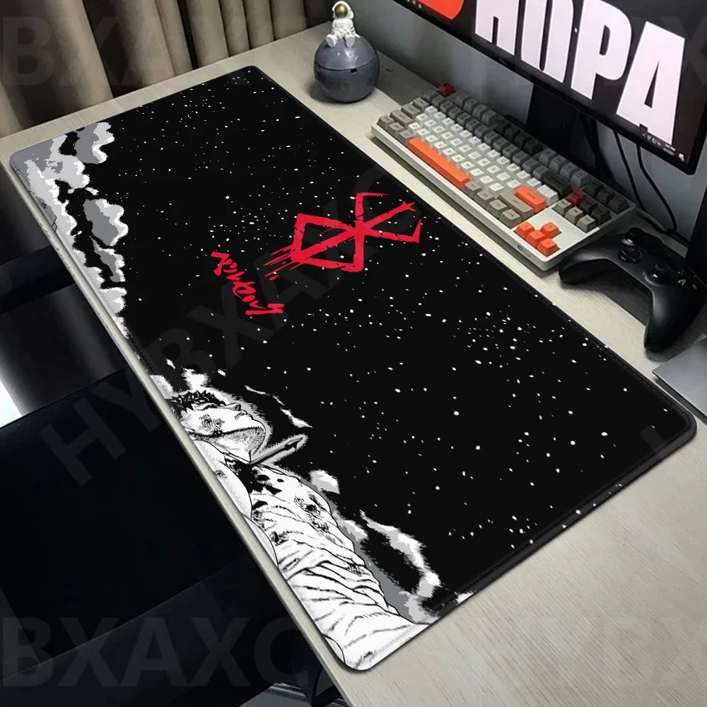 Guts sword in berserk Mouse Mat Berserk Guts Gamer Gaming Mouse Pad Computer Accessories Big Keyboard Laptop Padmouse Speed Desk