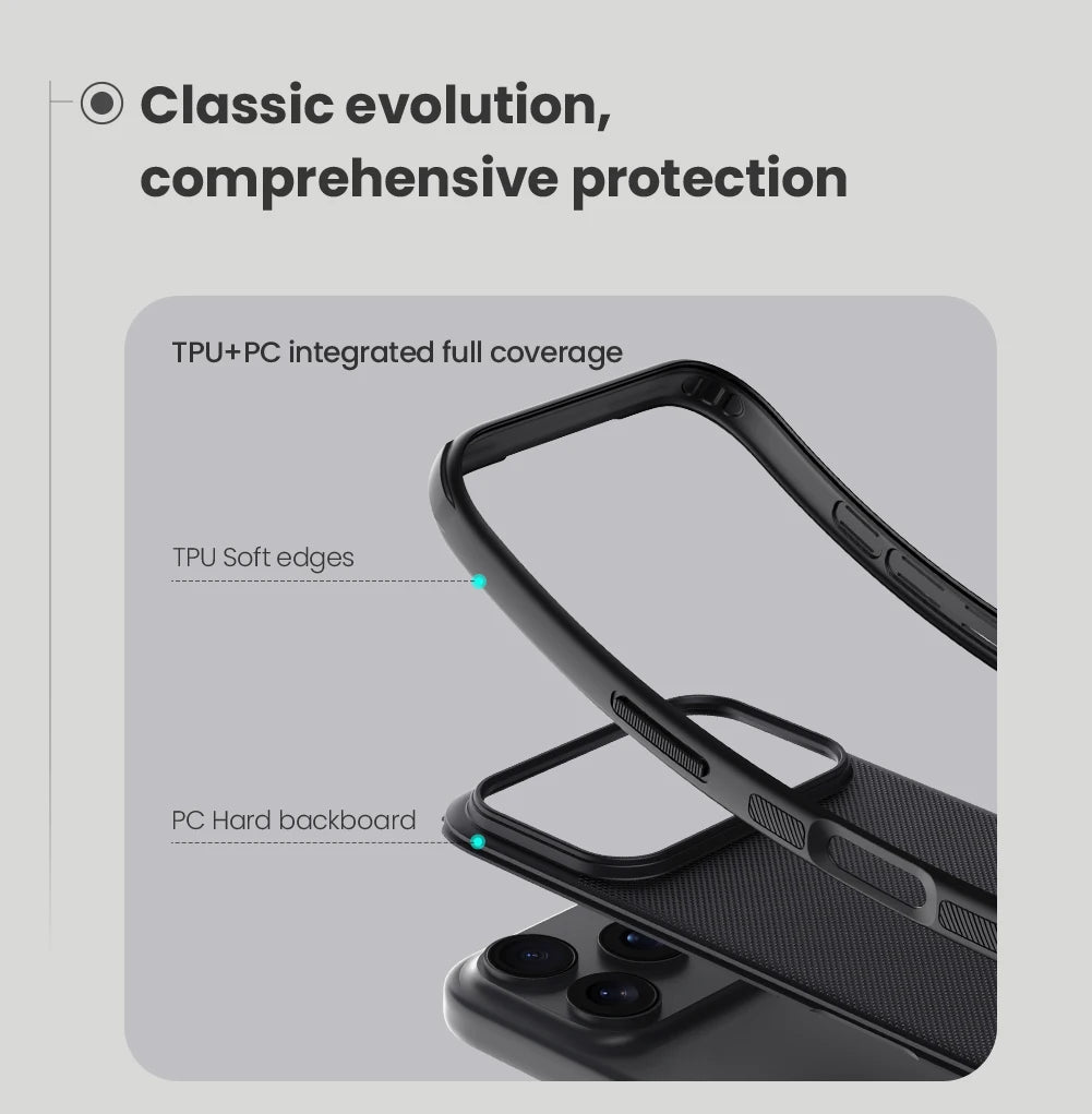 NILLKIN For iPhone 17/17 Pro/17 Pro Max/17 Air TPU+PC Frosted Case Shockproof Anti-Slip Matte UV Coating For iPhone 17 Case