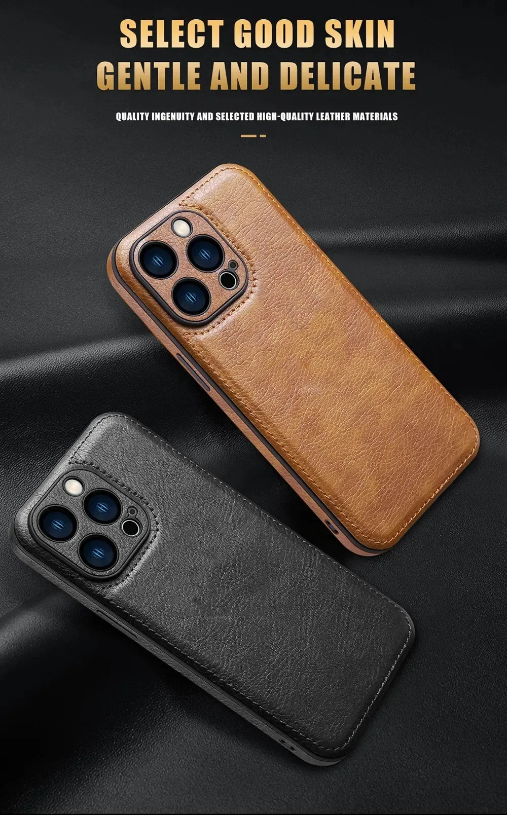Ultra Thin Leather Case for iPhone 17 Pro Max 16 16e 15 14 13 12 11 XR 17Pro Lens Protection iPhone17 Phone Cover Coque