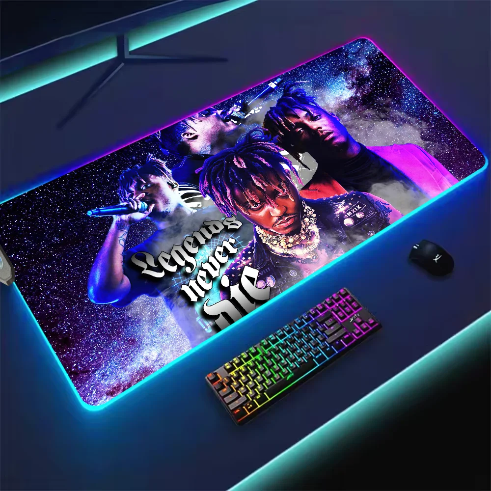 Rapper Juice WRLD Legends Never Die For Rgb Mouse Pad Xxl Steelserie Laptop Mat Gaming Mousepad Backlit Keyboard Girl Table Pads