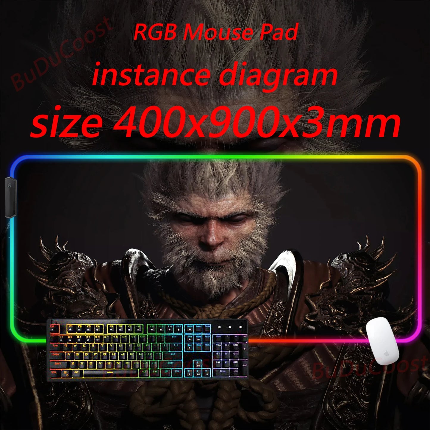 Black Myth  Wukong electronic sports PC Office HD Printing Desk Gaming RGB XXL Game Locking Edge Computer Luminescence Mouse Pad