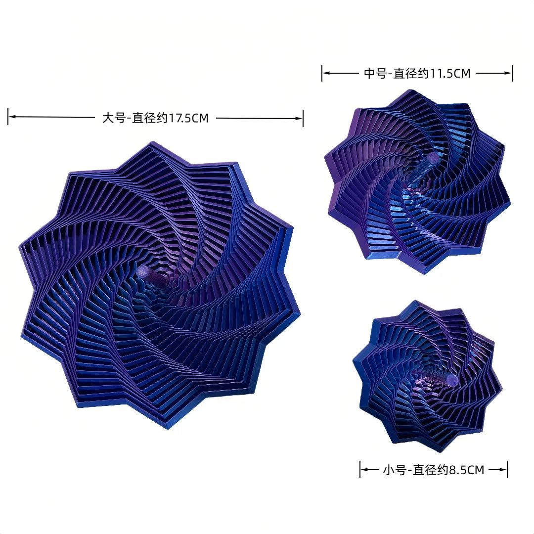 3D Printing Expanded Sensory Fidget Star Model Visual Illusion Hexagon Whirling Spiral Ornaments Stress Relief Board Game