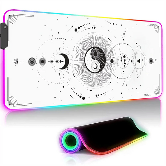 Gaming Keyboard Extended Pad White Yinyang Desktops Rgb Mouse Mats Gamer 900x400 Desk Accessories Office Computer Mat Mousepad