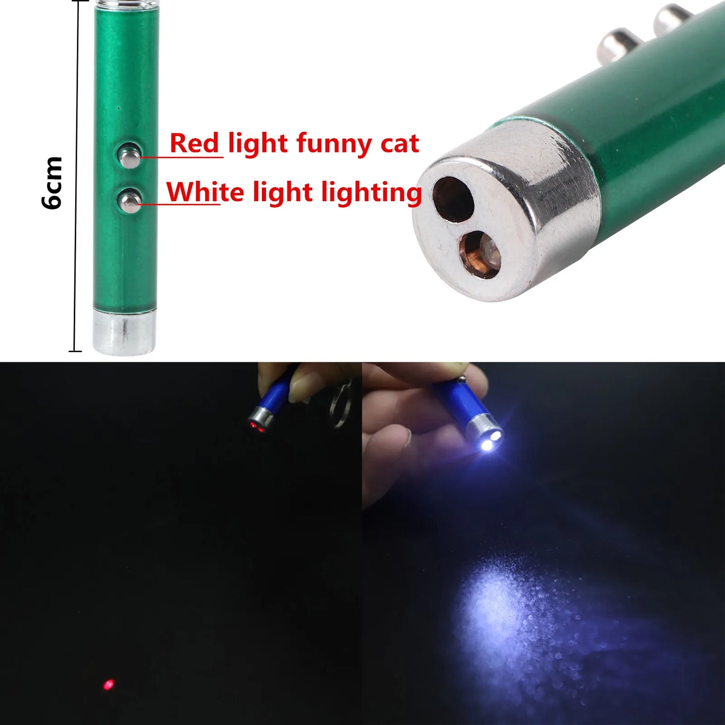 Laser Pointer Interactive Cat Toy Indoor Cat Fun Stick UV Flashlight LED Keychain Kitten Pet Training Play