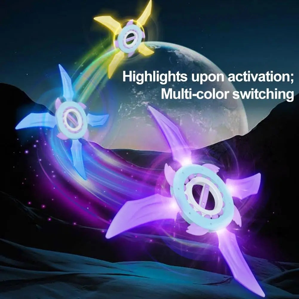 Spinning LED Lightsaber Toy Rotatable Flywheel Light Up Sword for Kids with Multi-Color Effects for Cosplay Christmas Halloween