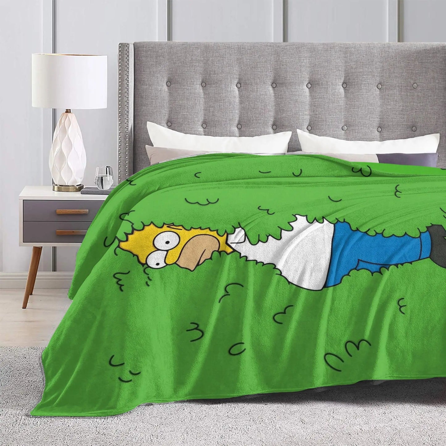 Cartoon The S-Simpsons Homer  Flannel Throw Blankets Blankets for Bed Office Soft Quilt,
