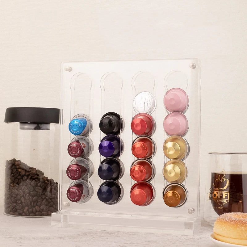 Acrylic With Magnet Coffee Capsule Holder Capsules Magnetic Wall Mounted Coffee Pod Rack Home Storage Bracket