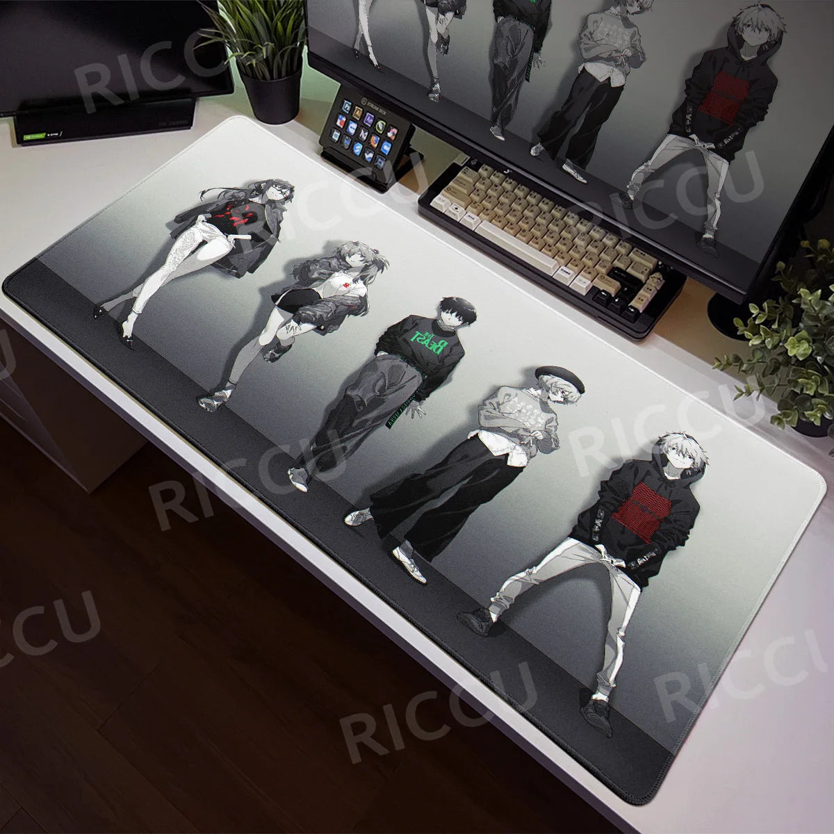 Large Mats E-E-Evangelione Mouse Pad Gamer Desk XXL Rug Office Accessories Computer Table Carpets Anime PC Gaming E-Sports Pads