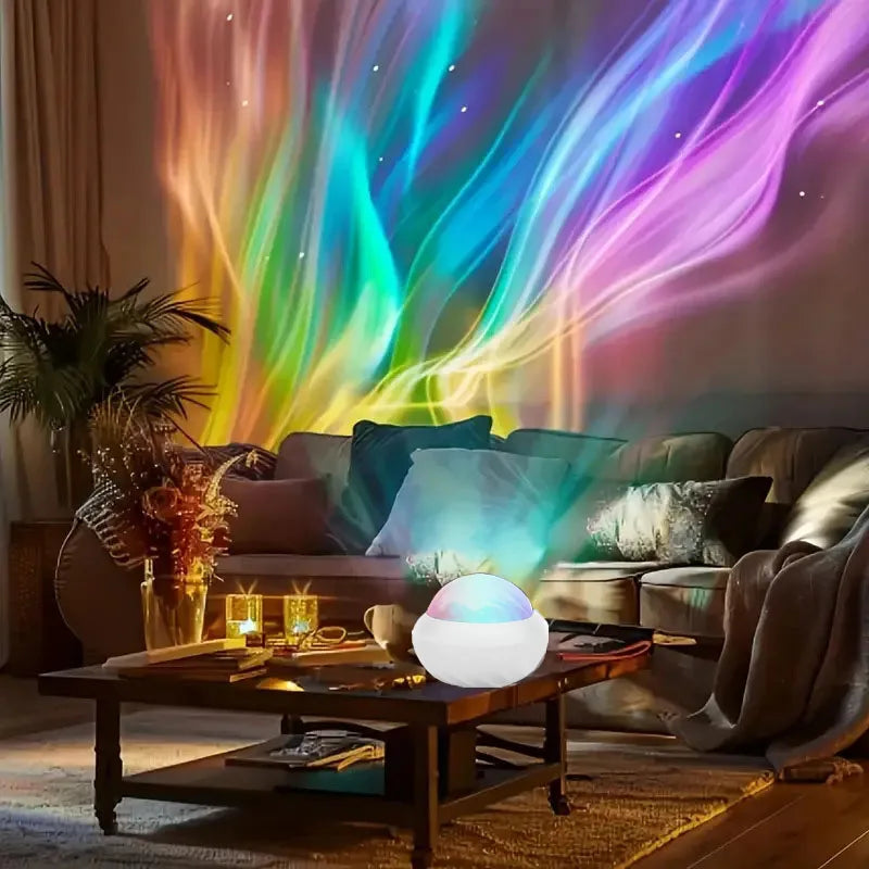 Northern Light Projector RGB Atmosphere Night Lights Remote Control USB Aurora Projection Lamp 360° Rotate for Home Party Decor