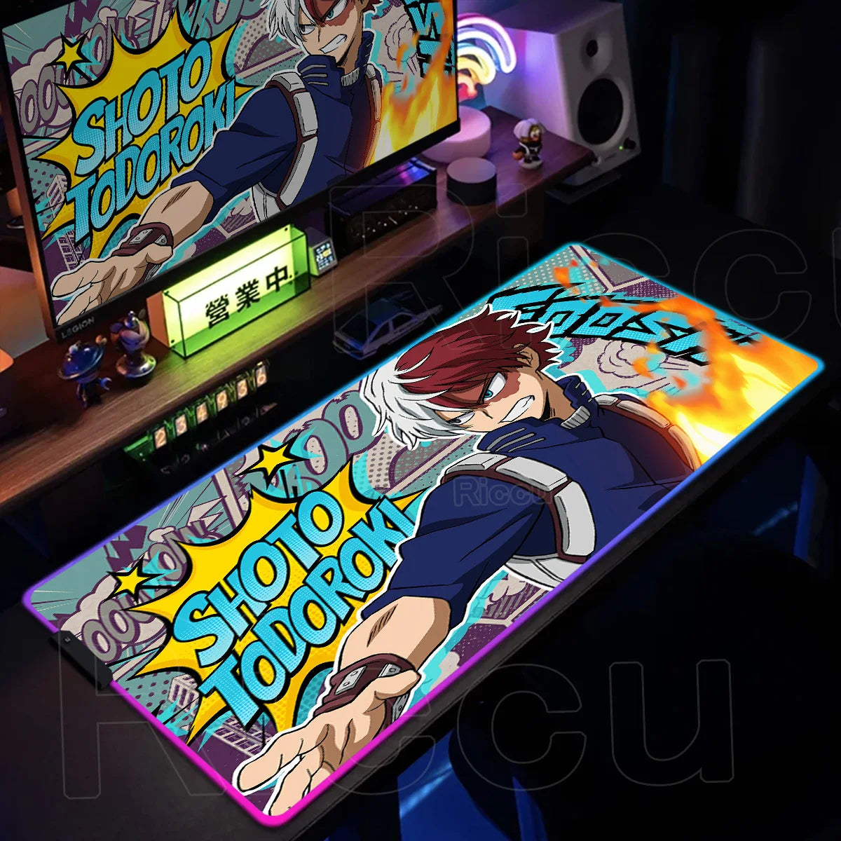 RGB My Hero Academia PC Gaming Accessorie Mouse Pad Keyboard Pad Large Anti-slip Carpets Japanese Anime Mat Home Office Setup