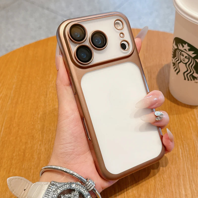 Frosted Shockproof Matte Case For iPhone 17 17Pro 17 Pro Max  Translucent Ultrathin Electroplating All Inclusive Lens PC Cover