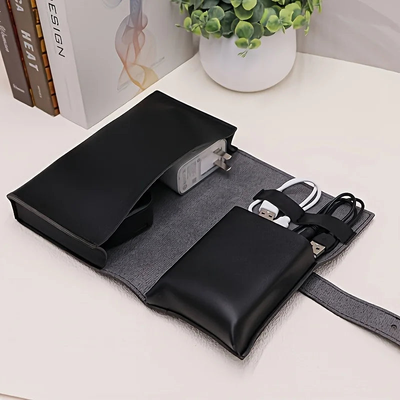 Electronics Travel Organizer Case with Multiple Compartments - Portable Tech Accessories Storage for Chargers, Cables, Earphones