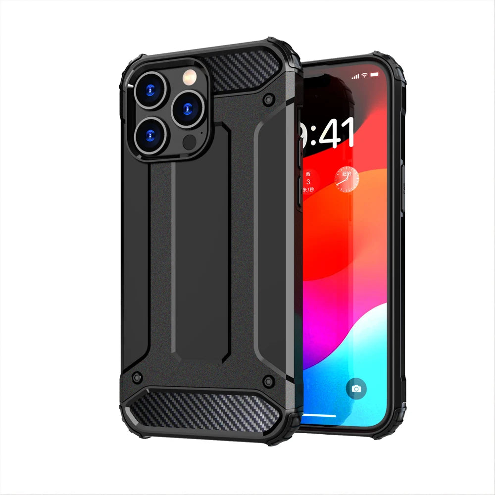 Military Rugged Armor Case For iPhone 14 13 12 Mini 11 Pro Xs Max XR 7 8 Plus SE 2020 2022 Shockproof Protection Back Cover