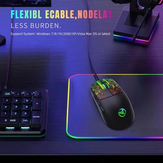 68-Key Wired RGB Gaming Keyboard & Mouse Set – Portable Backlit, Multi-Device Compatible