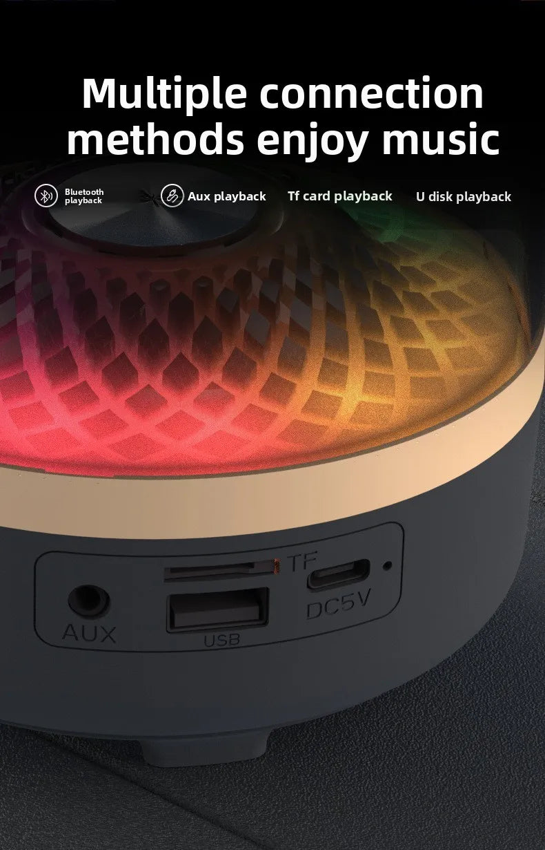 Wireless Bluetooth Speakers Portable Loudspeaker panoramic Surround Sound Effec Subwoofer Outdoor Mini Small Speaker LED Lights