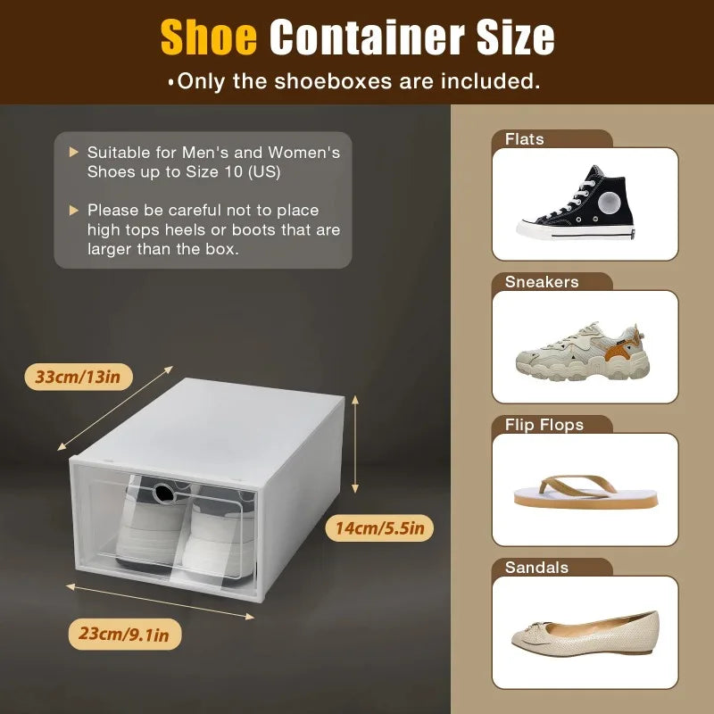 Foldable Storage Home Clear Organizer Rack Plastic Shoe Box Set White New shoe cabinets  shoes storage rack