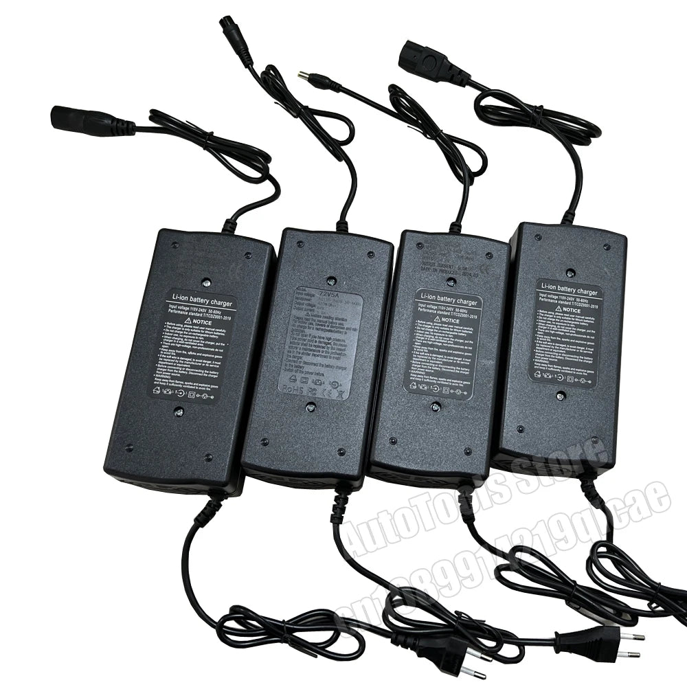 72V 5A Battery Charger For Lithium 20S 84V Lithium-ion Battery Pack Charger Intelligent Smart Charging EU/US Plug