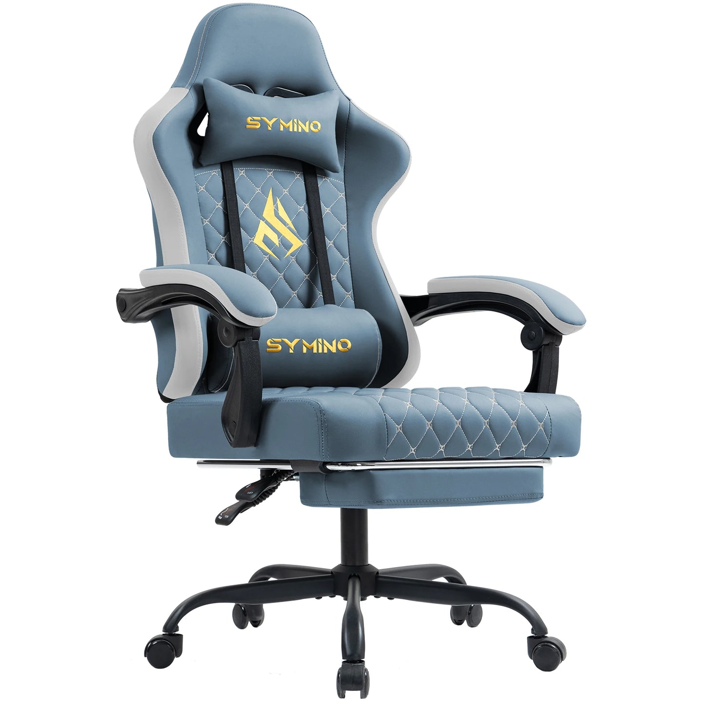 Symino Gaming Chair in Racing Style, Office Chair with Footrest &Adjustable Armrests, 200 kg Load Capacity