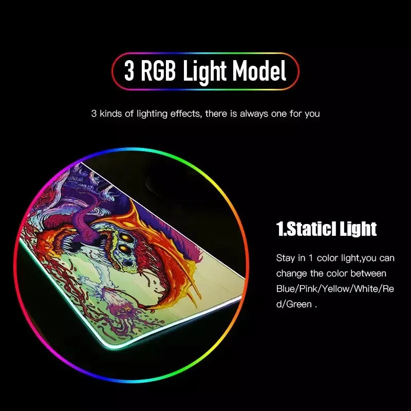 RGB Mousepad Cool ROG Mouse Pad Gamer Keyboard Mat LED Computer Mausepad Keyboards Accessories Gaming Desk Mat Mouse Carpet Xxl